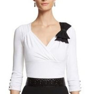 white house black market blouse with bow NWT